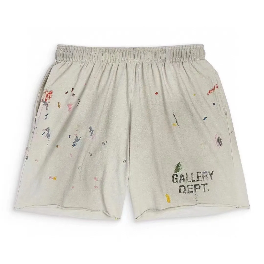 Heavy craftsmanship, the first choice for American boys in summer GALLERY DEPT. INSOMNIA SHORTS/WHITE English mud-dyed and ink-splashed shorts, off-white S-XL, super comfortable and breathable fabric, frees the lower body, heavy wash, mud-dyed and distressed, super complex ink-splashed graffiti